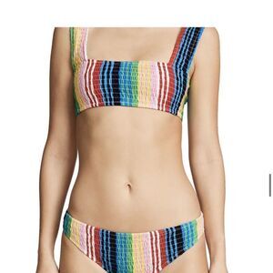 DIANE VON FURSTENBERG Smocked Cheeky Bikini Bottoms and top